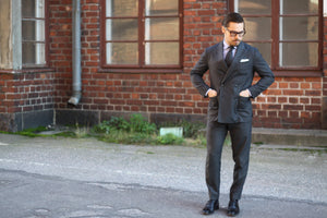 Gray double-breasted suit - versatile choice for fall part I