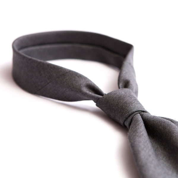 Gray wool tie