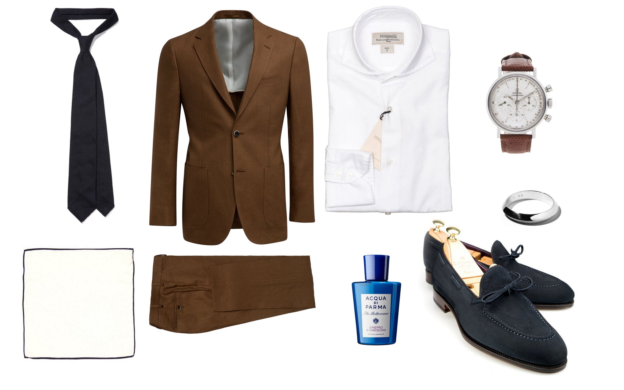 Wednesday inspiration - Brown linen suit and cologne