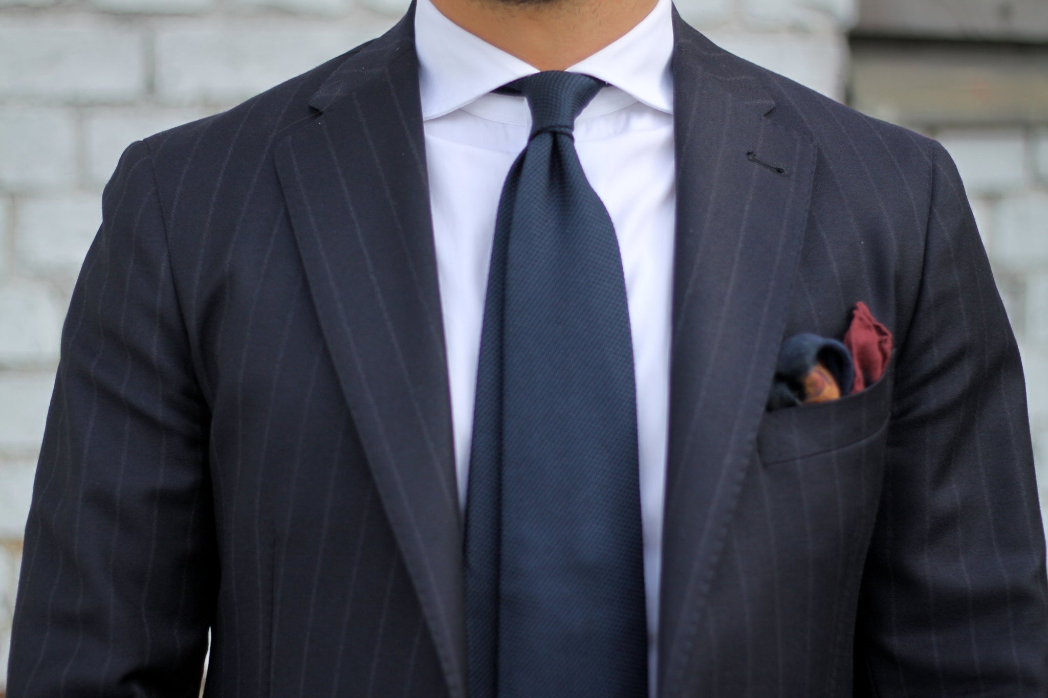 Blue chalk stripe suit - wear it with a grenadine tie