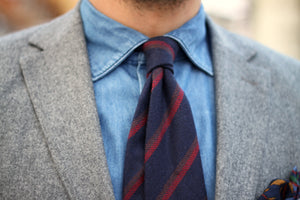 Flannel suit with denim shirt - business casual