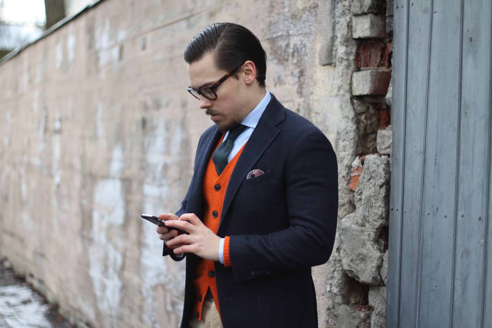 Cardigan with sport coat - dressed-up casual