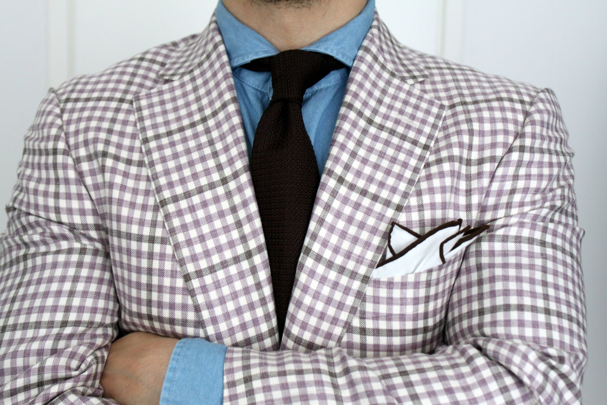Checked sport coat and details
