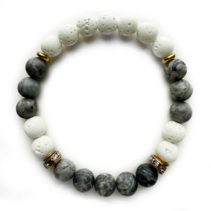 Natural 8mm Gemstone Bracelet, Mountain