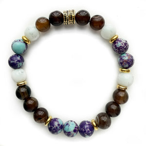 Natural 8mm Gemstone Bracelet, Globe