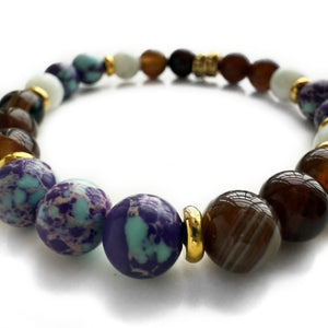 Natural 8mm Gemstone Bracelet, Globe