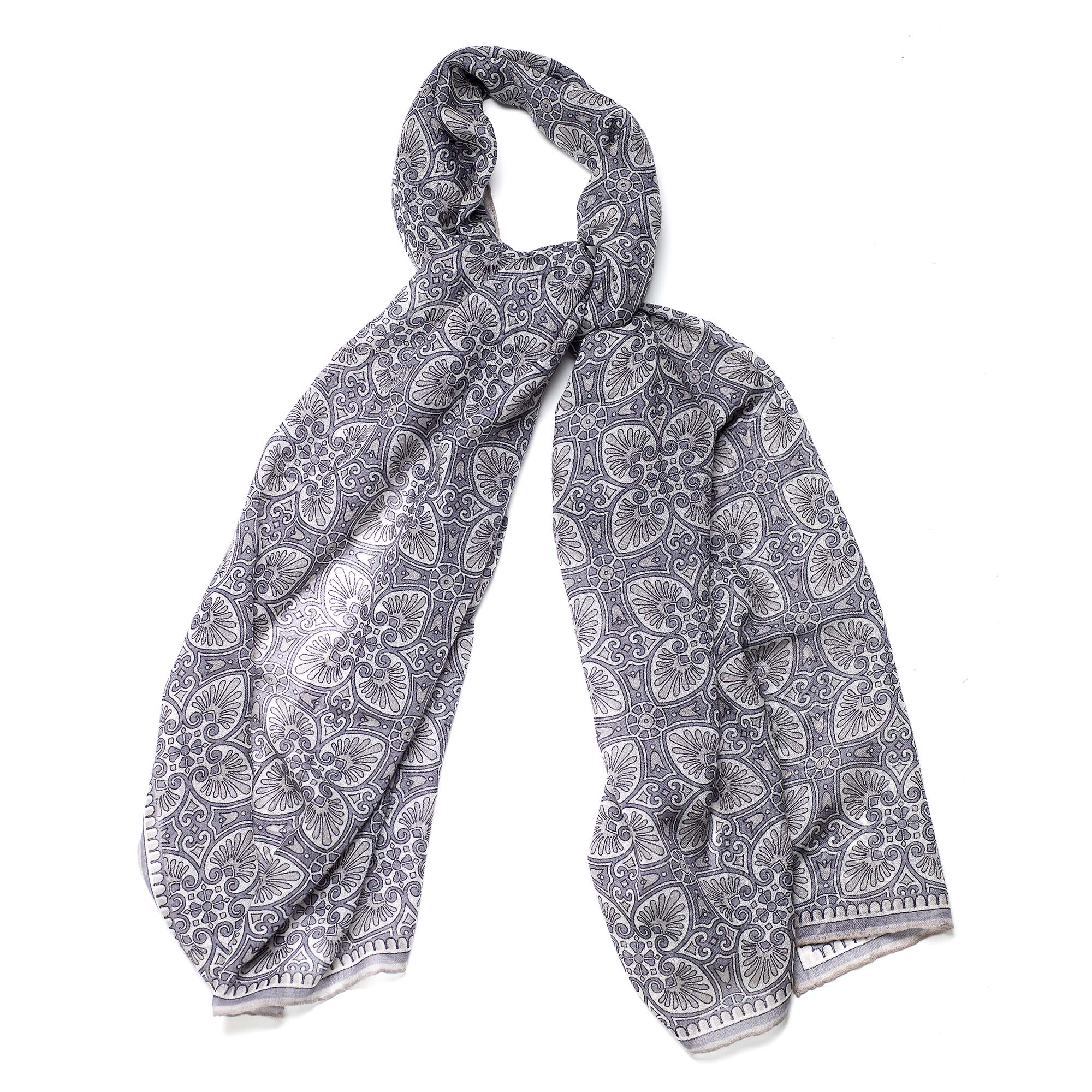 Gray wool scarf