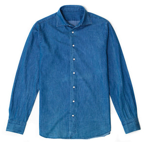 Spread collar lightweight denim shirt Dress Like A Spread collar lightweight denim shirt Dress Like A